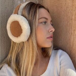 UGG Sheepskin Embroidered Logo Earmuffs